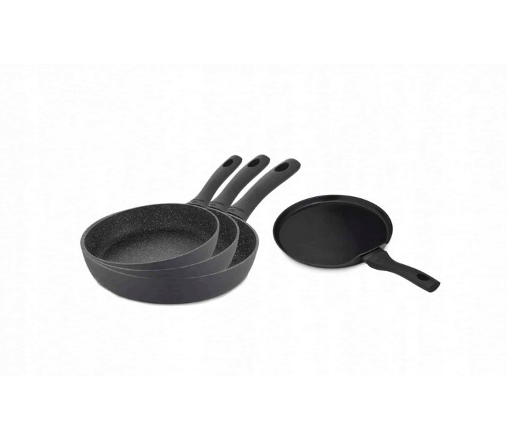 Sada 3x pánví GRANITEX 20/24/28 cm + palačinková pánev