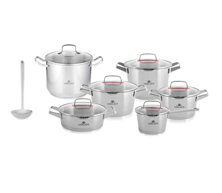 Superior Sada hrnců 10 ks + Simple Hrnec s poklicí 28 cm, 10L + Virga Měřící lžíce