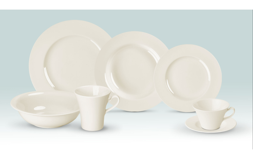 Sada stolního nádobí MUZA pro 12 osob: obědové talíře 36 ks + Sada příborů 68 kusů MUZA + kufr