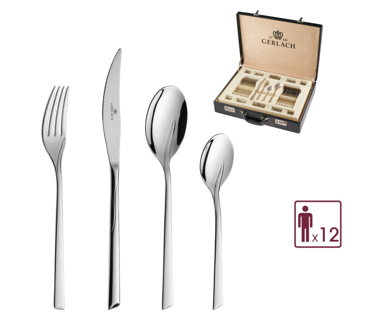 Sada příborů 68 ks FLAMES lesk + kufřík