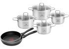 Sada hrnců 8 ks BRAVA + 2x pánev CONTRAST ThermoCoat 24 a 28 cm