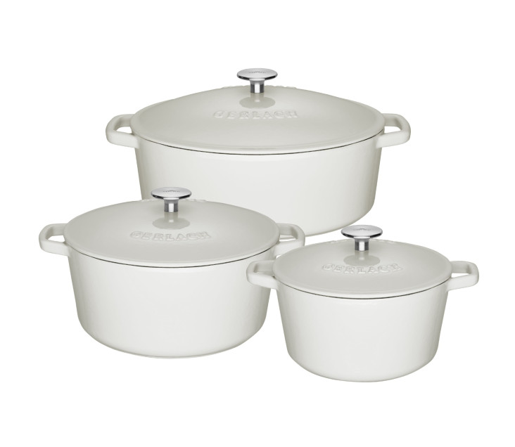 NATUR IRON sada 3 ks: Litinový pekáč 5,5 l + Litinový hrnec 3 l + Litinový hrnec 5 l