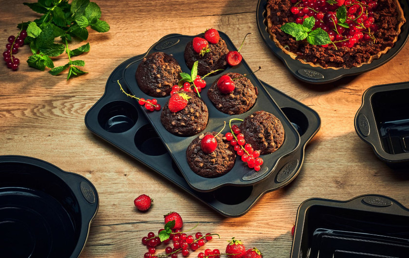 Silikonová forma na pečení muffiny 12ks SMART BLACK