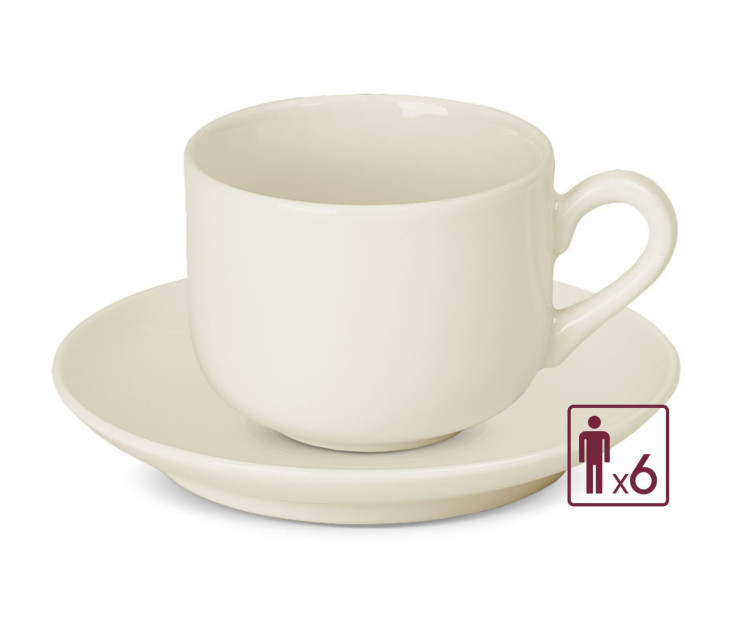 FLOW Sada šálků s podšálky 12 ks / 6 osob.