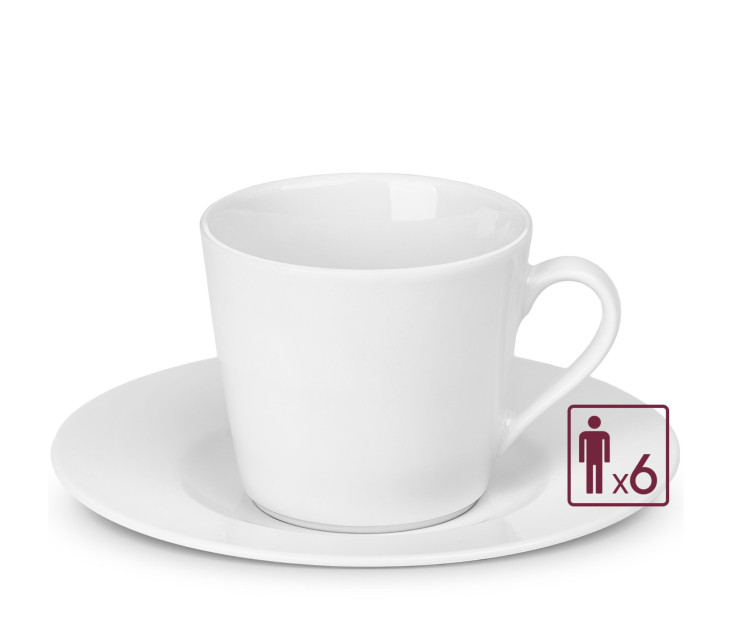 MODERN Sada šálků s podšálky 12 ks / 6 osob.
