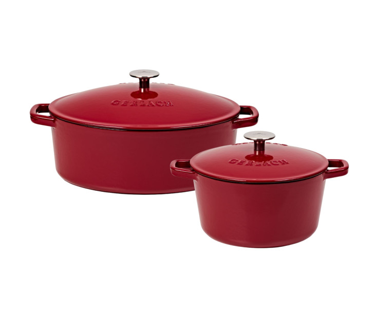 Litinový pekáč bordový 5,5l NATUR IRON + Litinový hrnec bordový 3l NATUR IRON